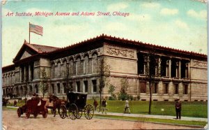 1910s Art Institute Michigan Avenue and Adams Street Chicago Illinois Postcard