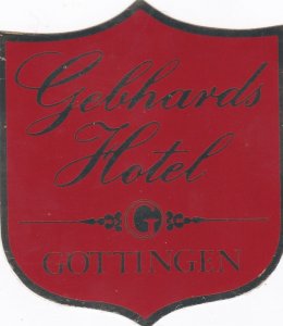 Germany Goetingen Gebhards Hotel Vintage Luggage Label sk3293