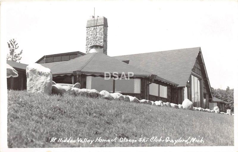 C43/ Gaylord Michigan Mi RPPC Postcard c50s Otsego Lake Hdden Valley Ski CLub 23