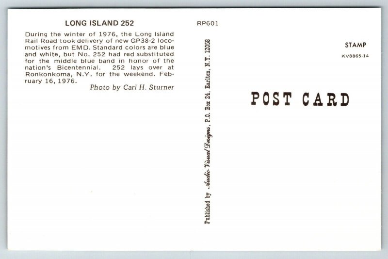 Vintage Railroad Train Locomotive Postcard - Long Island 252