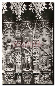 Old Postcard Auch Gers Cathedrale Some wooden statues sculptie XVI
