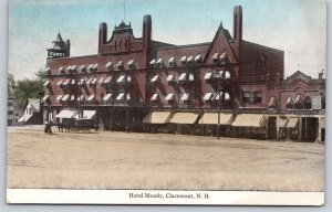 Claremont NH~Hotel Moody Block~Hardware~Boots~Tailor~EA Noyes Store~c1910 PC