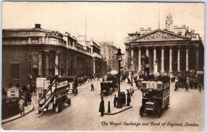 c1900s London, England Bank Royal Exchange Bus Tram Street Cat Truck +Wheels A82