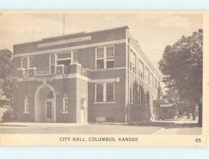 1940's CITY HALL SCENE Columbus Kansas KS hs6249