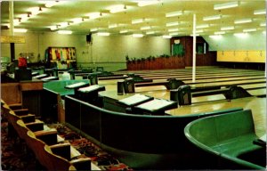 Advertising Postcard Interior of a Bowling Alley