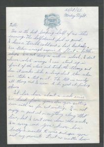 1961 Great Lakes IL Naval Training Center 2 Page Letter W/Pathos & Humor