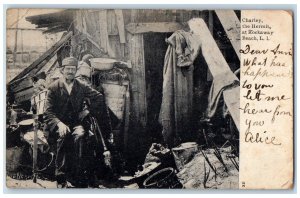 1907 Charley The Hermit At Rockaway Beach Long Island New York NY Postcard 