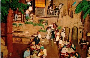 Vtg Los Angeles CA Clifton's Brookdale Cafeteria Main Dining Room Postcard