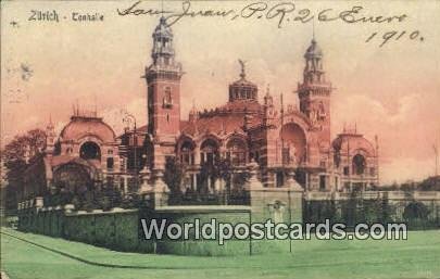 Tonhalle Zurich Swizerland 1910 Missing Stamp 