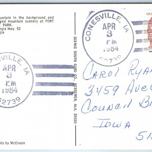 1984 Conesville, IA Post Office Cancel Postcard Town USPO Postal History A269