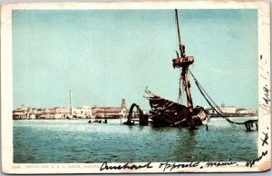 Postcard CUBA Habana Restos Del USS Maine Wreck of the Maine Havana