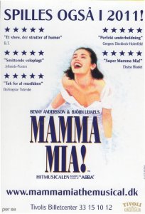 Mamma Mia Abba Musical Rare Denmark 2011 Theatre Postcard