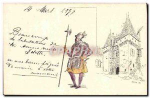 Old Postcard Neuchatel Swiss Army Card 1899