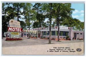 1955 The Atlanta Motel Cactus Grill Express Highway 41 And 9 Atlanta GA Postcard
