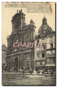 Old Postcard Paris 4th St Paul Church St Louis founded in 1627