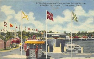 Ft. Lauderdale Florida 1950s Postcard Bahia-Mar Yacht Basin Boats