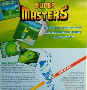 Super Masters Arcade Flyer Game Promo Artwork Retro Vintage 1989 Original Golfer