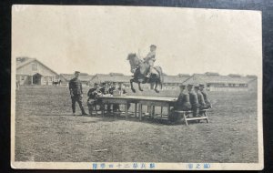 Mint Japan Real Picture Postcard RPPC Japanese Army Horse Practice