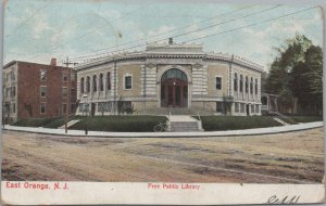 Postcard Free Public Library East Orange NJ 1906