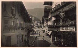 Zell am See Austria-Hotel Ebzeller Street Scene 1935 Photo Postcard