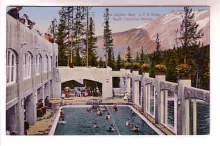 People in Sulphur Pool Bath, Hotel  Banff, Alberta,