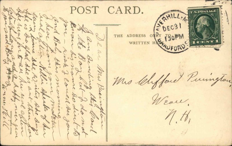 New Year Children Ice Skating & Sled Ethel DeWees c1910 Nister Postcard