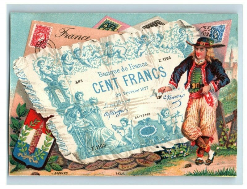 1870s-80s Victorian Trade Cards Featuring Bank Notes Countries Lot Of 8 P212