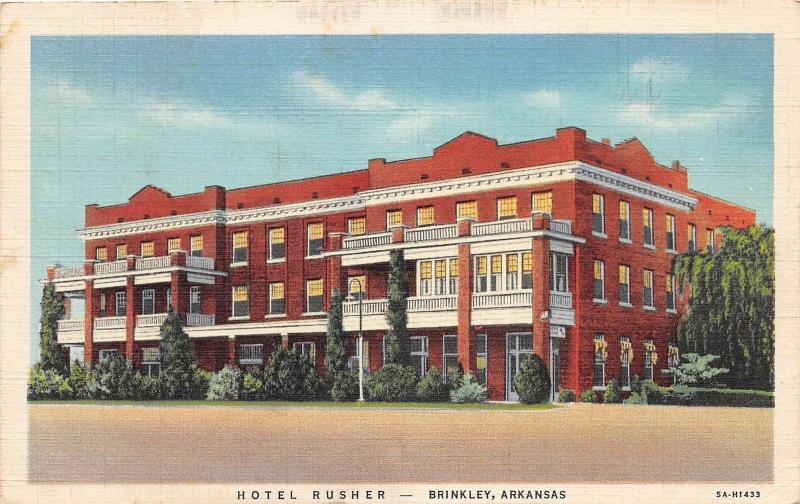 C68/ Brinkley Arkansas AR Postcard 1937 Hotel Rusher Linen Coffee Shop Dining