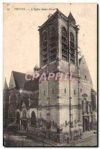 Old Postcard Troyes L & # 39Eglise Saint Nizier