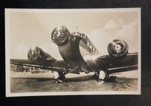 Mint Germany Postcard RPPC Junkers Ju 52 Airliner German Airplane Aircraft