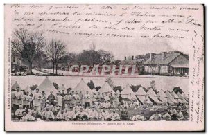Postcard Old Army Camp to Camp Grande rue infantry