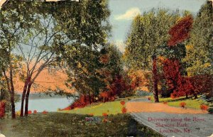 LOUISVILLE KY~SHAWNEE PARK-DRIVEWAY ALONG THE RIVER 1915 PSMK POSTCARD