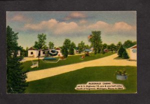 MI McDonald Cabins US Highway 10 Saginaw Michigan Postcard