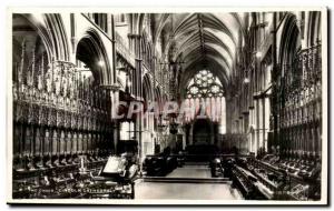 Old Postcard The choir Lincoln Cathedral