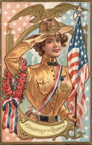 Civil War Woman Soldier Daughter of the Regiment c1910 Vintage Postcard