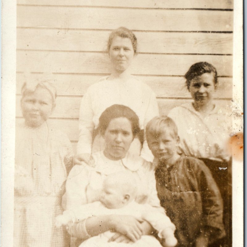 c1910s Cute Mother Children Outdoors RPPC Baby Boys, Girls Lady Woman Photo A213