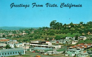 Vintage Postcard 1961 Hills of Vista California Looking Eastward Over Santa Fe