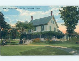 Unused Divided-Back GURNET HOUSE HOTEL Brunswick Maine ME d1113