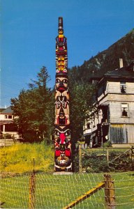 Juneau Alaska 1960s Postcard Old Witch Totem Pole