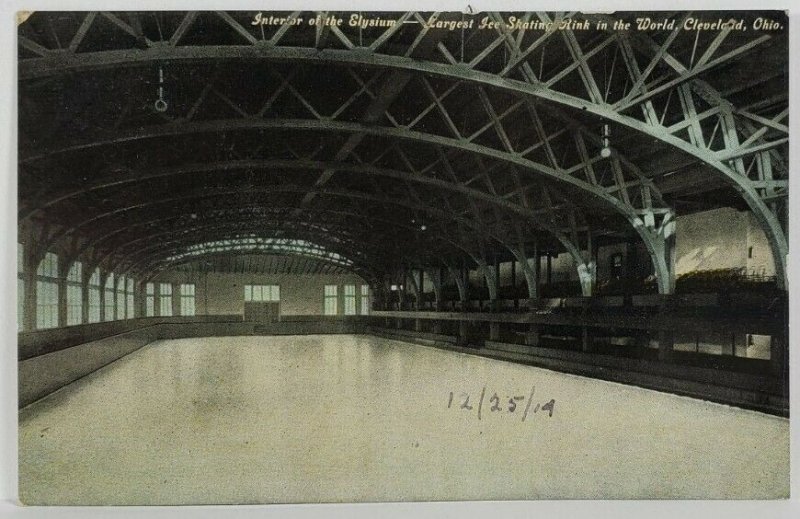 Cleveland Ohio Interior of the Elysium Skating Rink c1914 Postcard R12