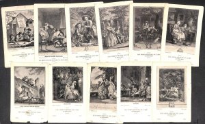 Masterpieces of art France 1905 lot of 11 vintage fine art postcards