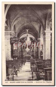 Old Postcard Saint Gervais les Bains Interior of I Church