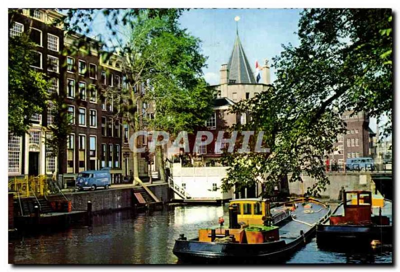 Old Postcard Old Amsterdam Geldersekade with Schreierstoren