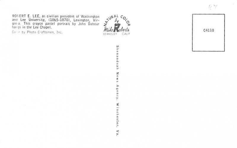 Robert E Lee Civil War Postcard