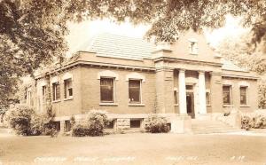 Polo Illinois~Carnegie Public Library~Sepia Postcard RPPC 1940s