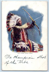 1906 Chief Arrow Head Native American Embossed Norristown PA Antique Postcard