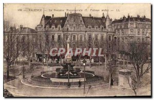 Old Postcard Valencia the Monumental Fountain