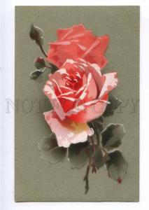 235026 WATER COLOR Pink ROSE Flower KLEIN Vintage Meissner