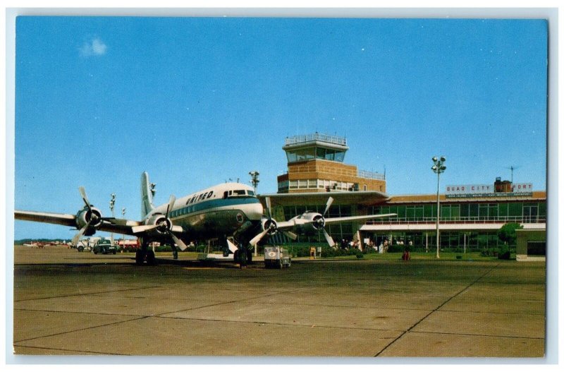 c1960's Quad Cities Airport Serving Moline Davenport Iowa IA Unposted Postcard