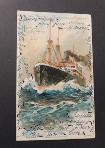 1903 Ship Postcard Cover From West Lynn MA Local Use S.S. Pretoria